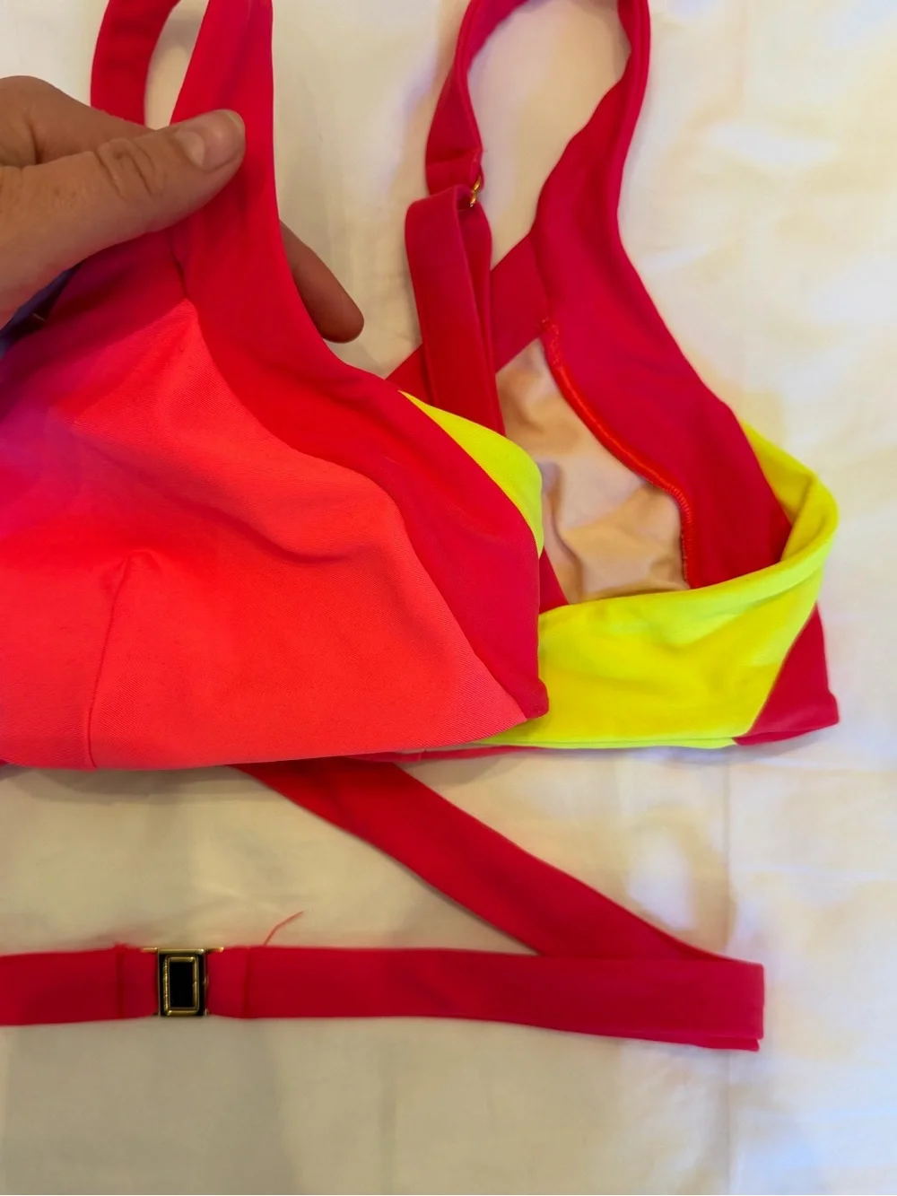 Agent Provocateur Neon Pink Wrap Bikini Top